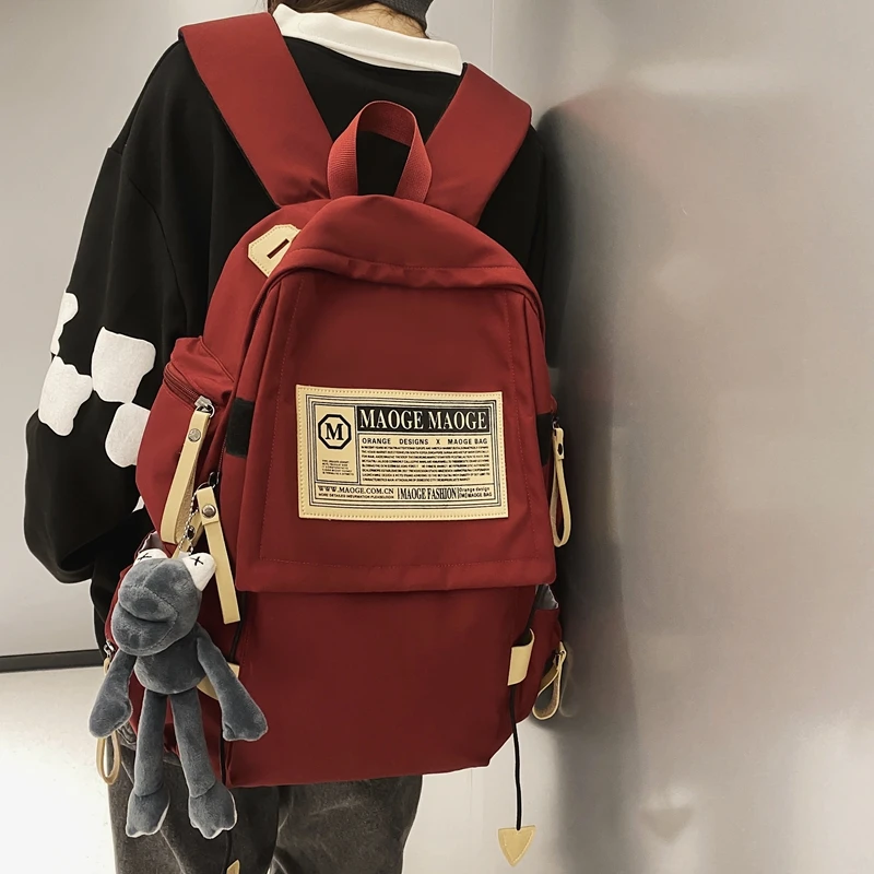 

JOYPESSIE Fashion Women Backpack High School Student Bookbag Waterproof College Laptop Rucksack Girls Mochila Men Black Bagpack