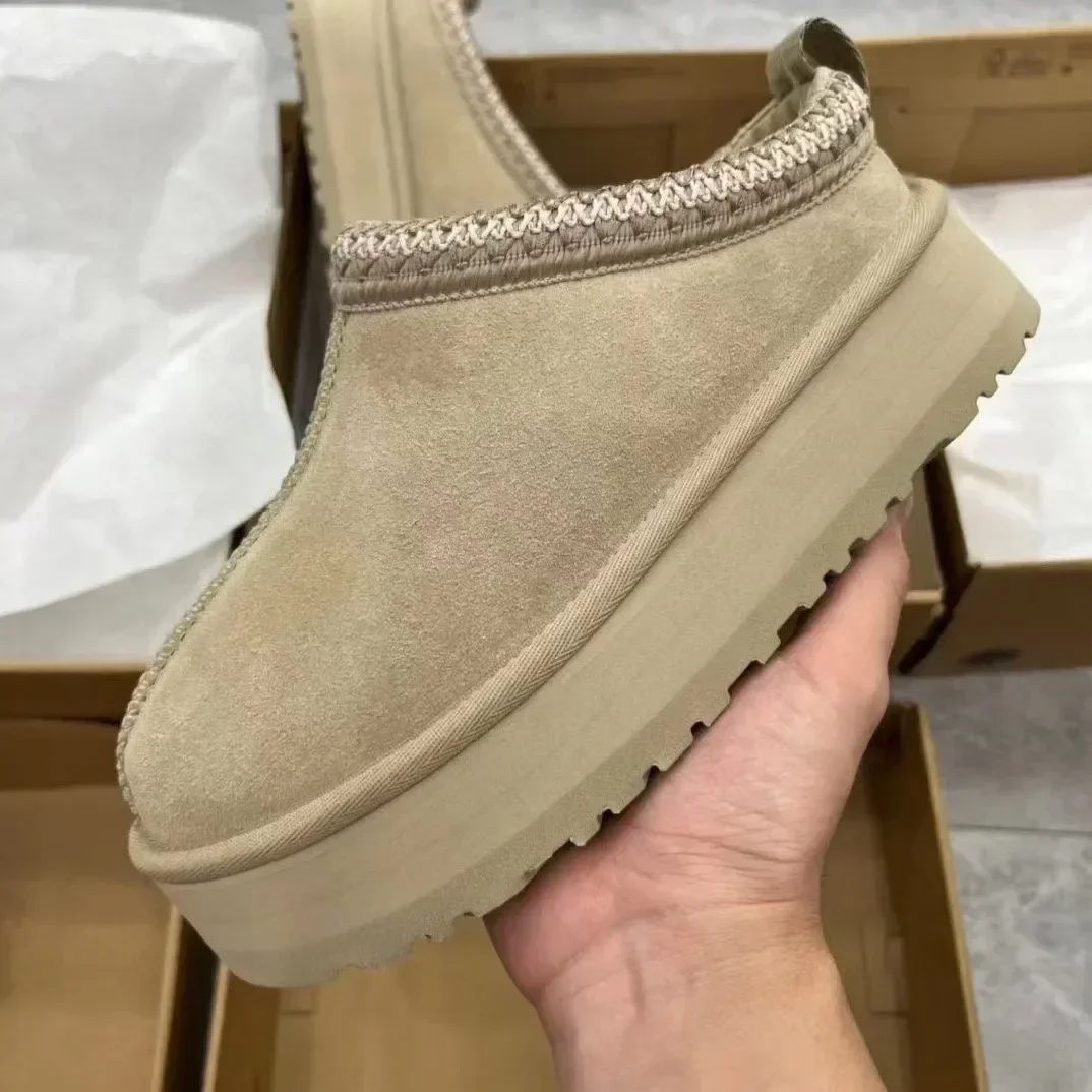 

Таз-шлепанцы женские на платформе, Теплые Тапки из овечьей шерсти, тапки