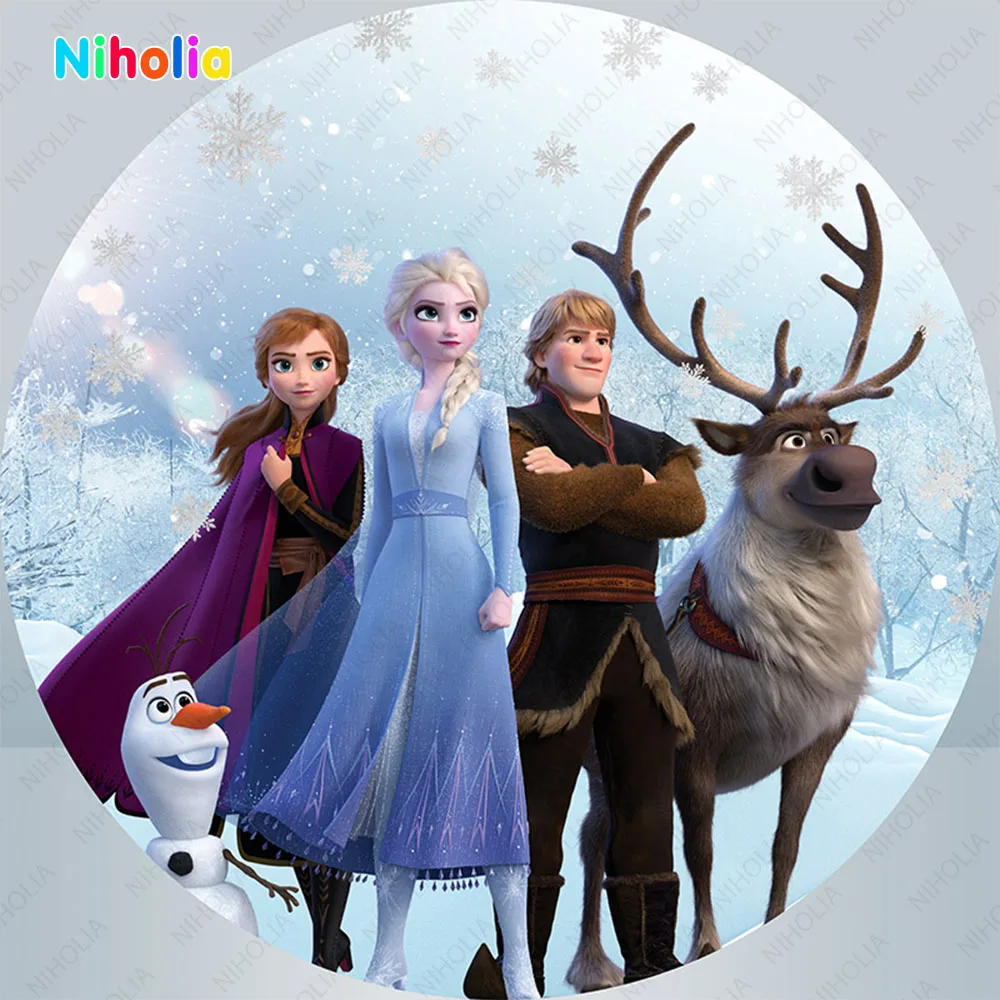 Фон для фотосъемки с изображением принцессы Эльзы из мультфильма Холодное