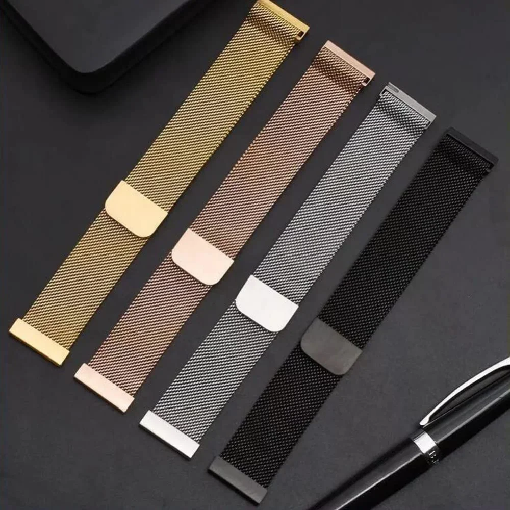 22mm 20mm Milanese Loop Band for Samsung Galaxy Watch 3/4/5/Active 2/Gear S3 Amazfit GTR/GTS Magnetic Wrist Strap Huawei 3/GT 2