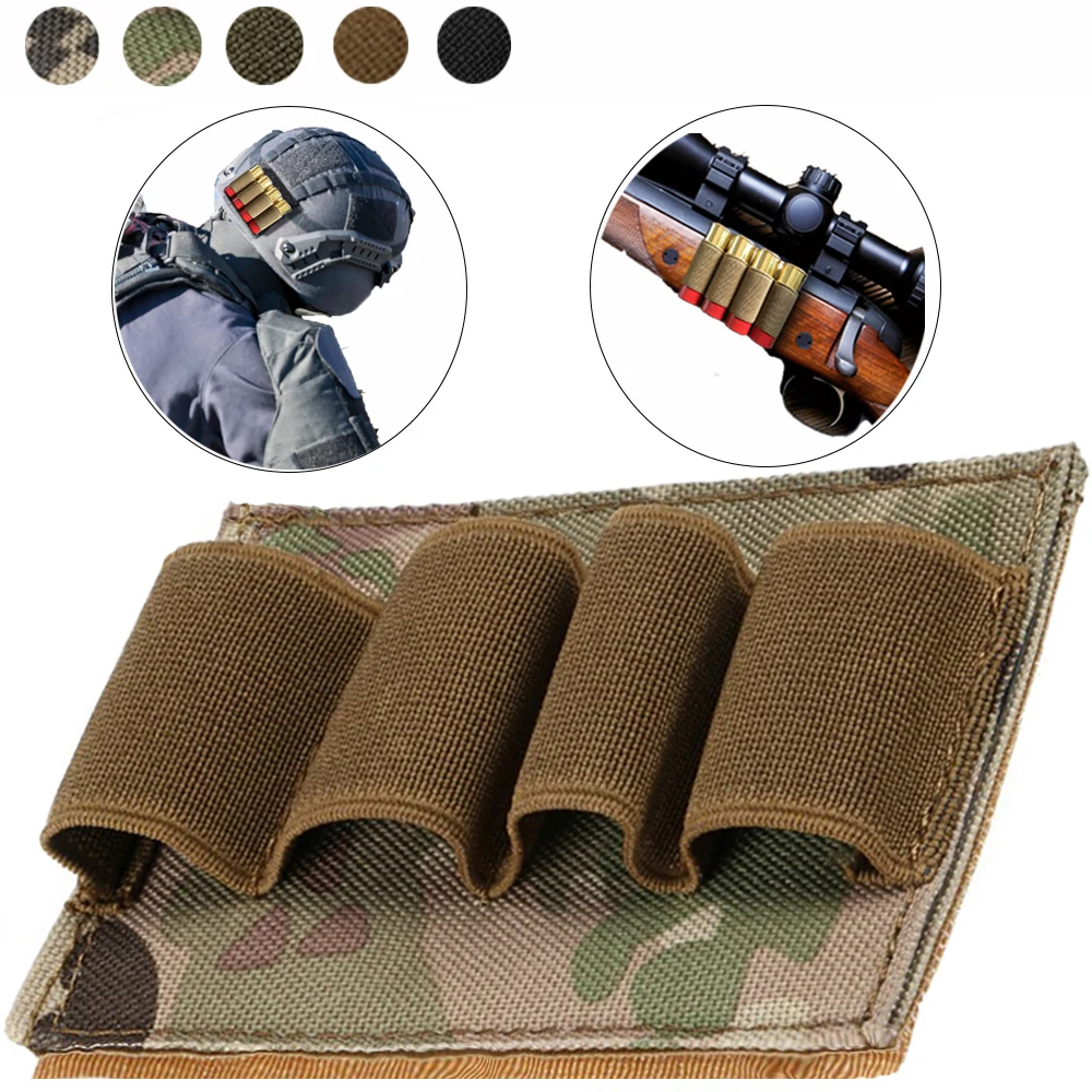 

4 Rounds Military Molle Magazine Pouch Tactical Rifle Bullet Shell Holder Airsoft Pistol Ammo Carry Pouch Buttstock Cartridge