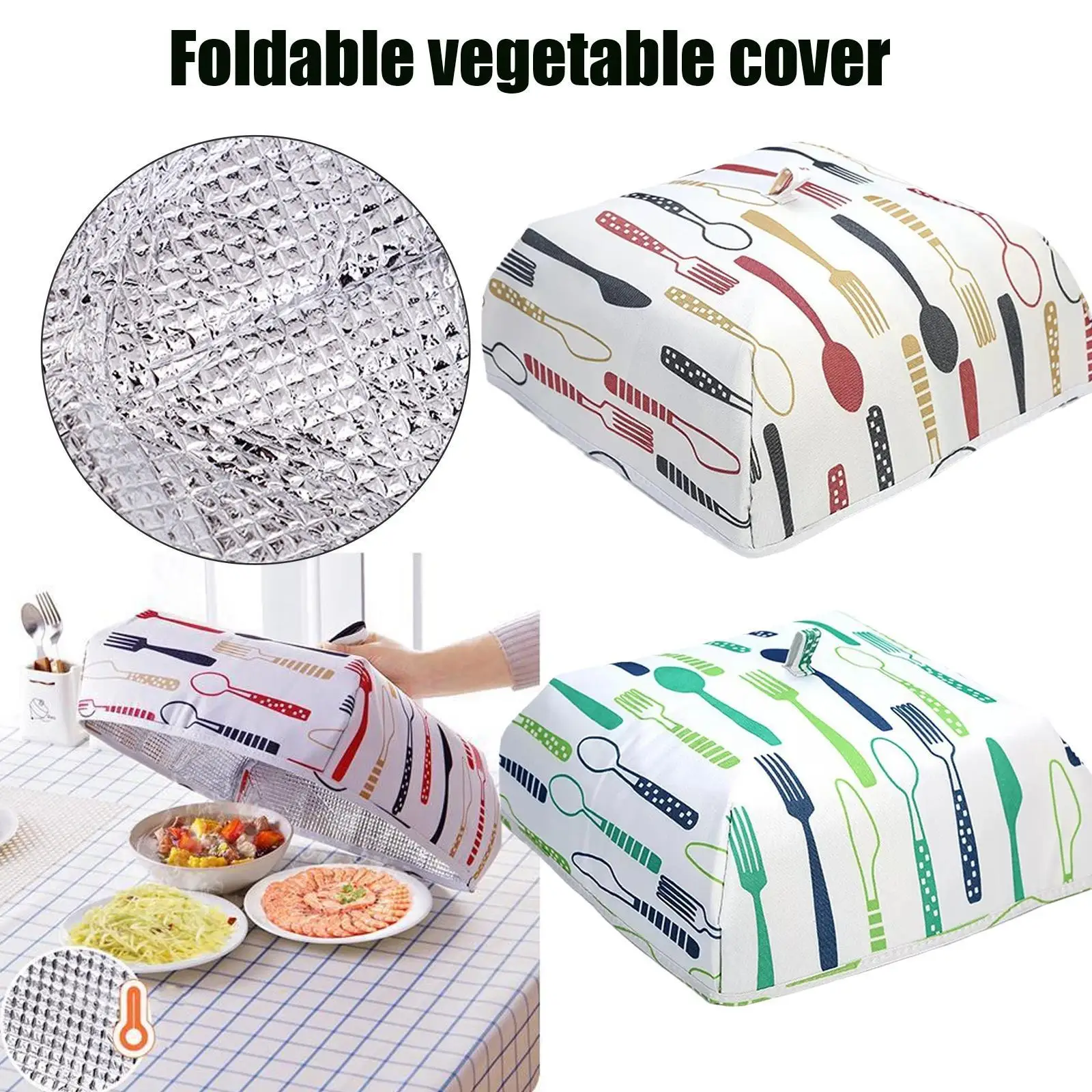 

Складные крышки для пищевых продуктов, теплозащитный пылезащитный чехол для сохранения теплой посуды, изоляция от мух, комаров, пикника, алюминиевая фольга, чехол для пищевых продуктов