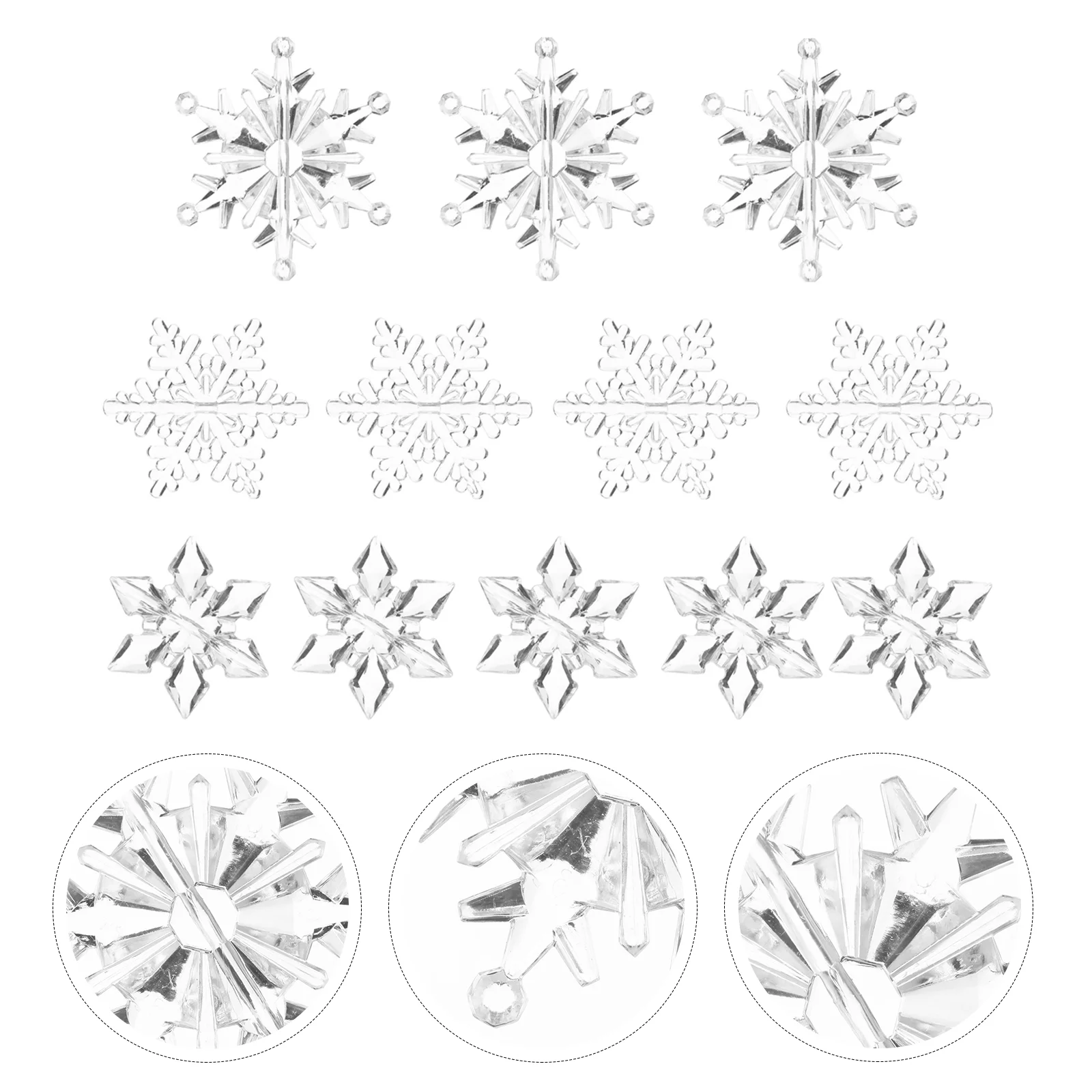 

Snowflake Decoration Accessories Christmas Transparent Ornament Festival Accessory Crystals