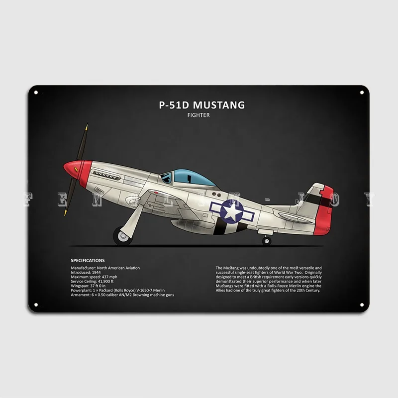 

Металлический знак P51d Mustang, настенный, паб, гараж, семейный оловянный плакат
