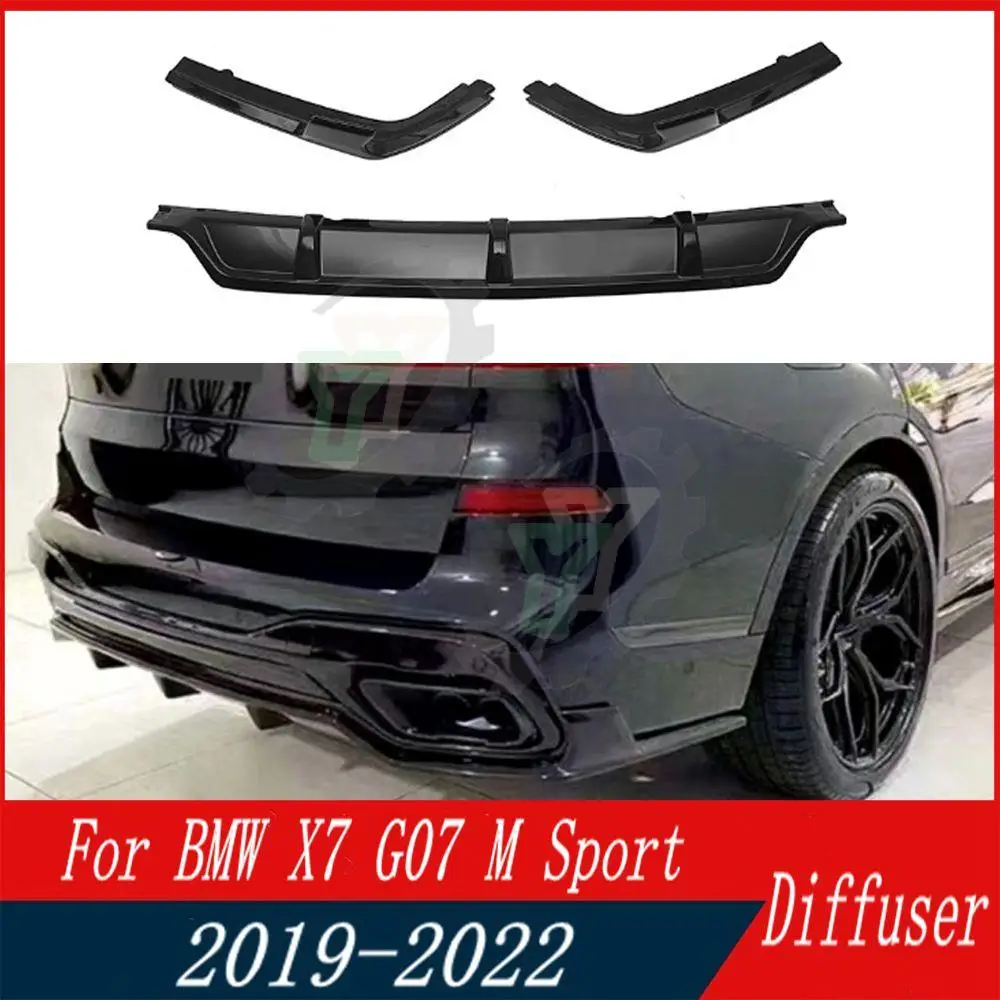 

3PCS Car Rear Bumper Diffuser Spoiler Lip Splitter Rear Bumper Lip Protector Guard For BMW X7 G07 M Sport 2019 2020 2021 2022