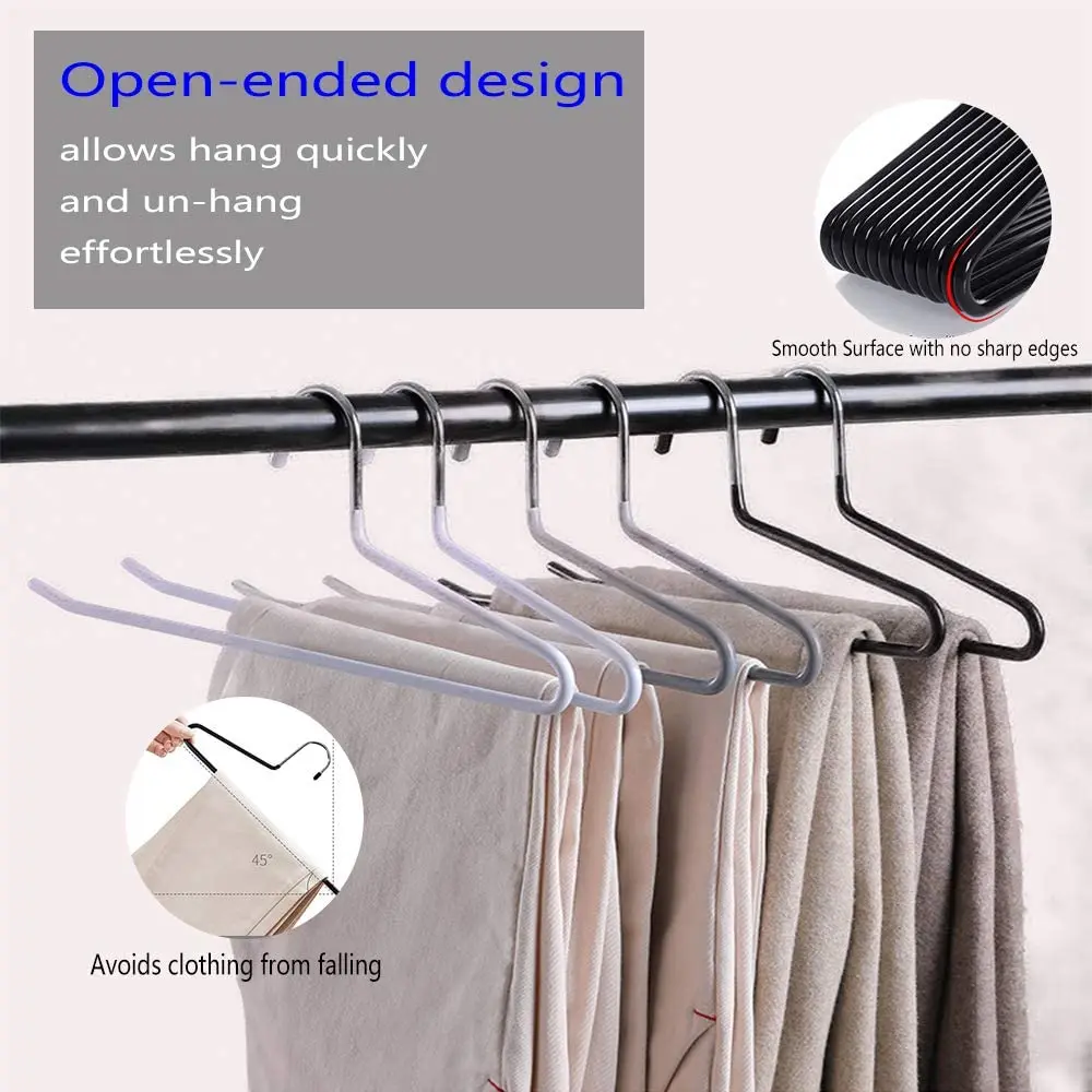 

6Pcs Strong and Durable Anti-Rust Chrome Metal Hangers, Non Slip Rubber Coating, Slim & Space Saving,
