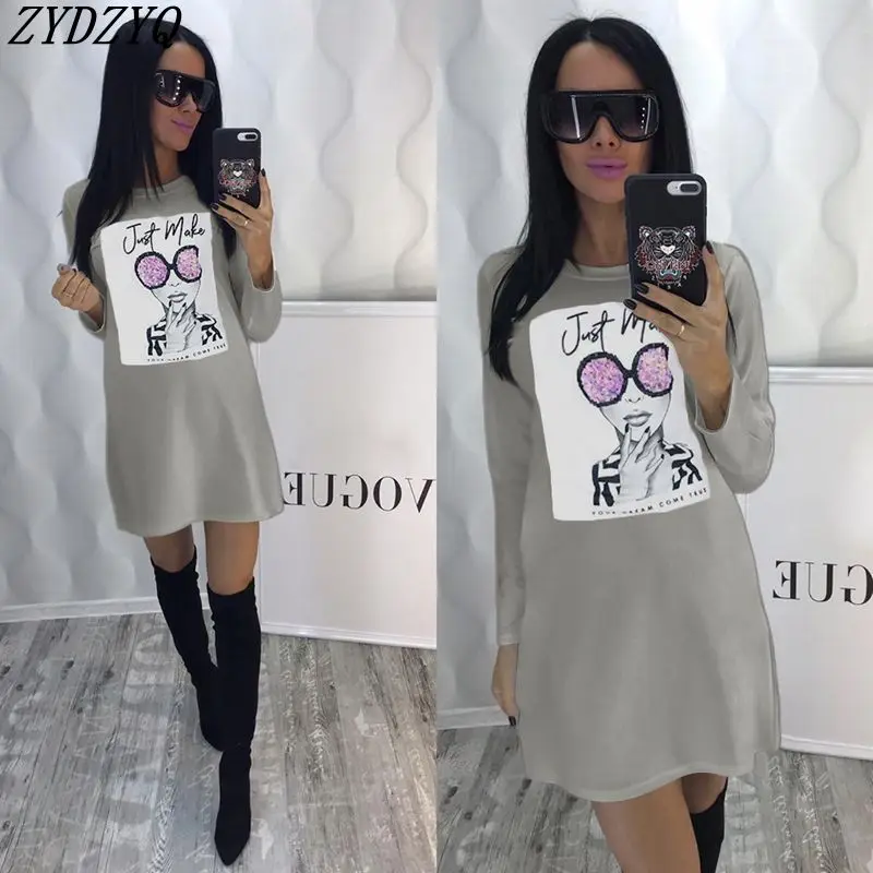 

Сексуальное платье ZYDZYQ, осенние модные вечерние платья с принтом головы для женщин Y2k, одежда для отдыха, Клубные наряды, уличная одежда, оптовая продажа