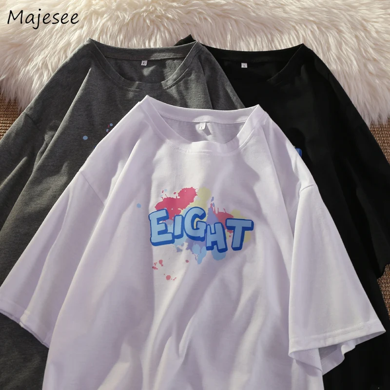 

T-shirts Men Clothing American Retro Short Sleeve Summer Loose Trendy Print Tees Stylish Harajuku Camisetas Fashion Ins Korean