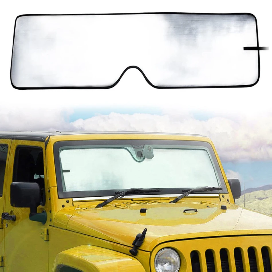 

TML солнцезащитный козырек для переднего лобового стекла сохраняет прохладу в автомобиле-Защита от УФ-лучей солнцезащитный козырек для Jeep Wrangler JK JKU 2007-2018
