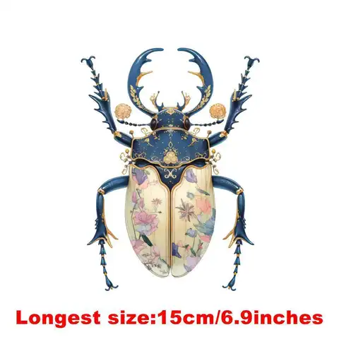 Детская термонаклейка "Цветочный жук", 15см