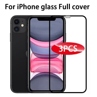 3pcs full cover protective glass for iphone 11 12 pro max tempered glass for iphone x xr xs max screen protector curved edge