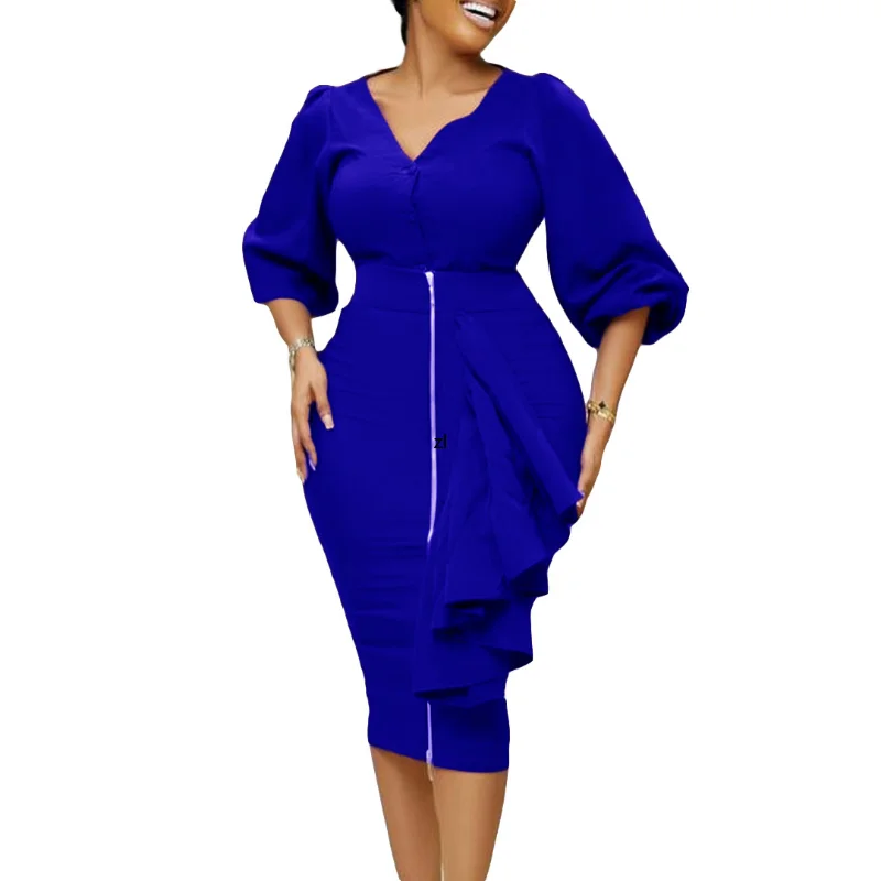 

Two Piece Skirt Set Women Tracksuit Autumn Clothes African Dresses for Women 2022 Elegant Party Tops Ruffles Skirts Suit Outfits