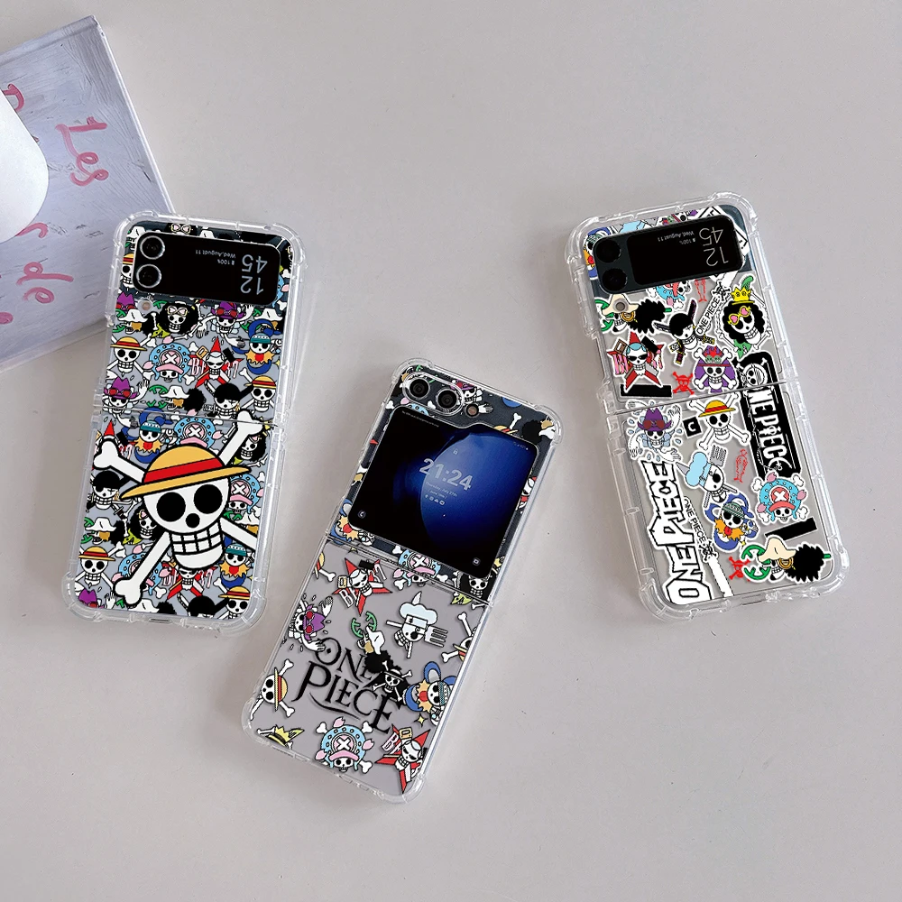 Фото Чехол для телефона с японским аниме L-Luffys с логотипом для Samsung Galaxy Z Flip 3 4 Z Flip 5 Z Fold 4 5G PC Ones Мягкий противоударный чехол №4