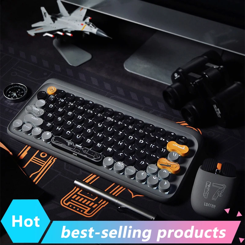 Lofree Aircraft Carrier Bluetooth Wireless Mechanical Keyboard and Mouse Set Gamer Keyboard Pc Gaming Accessories for Laptop