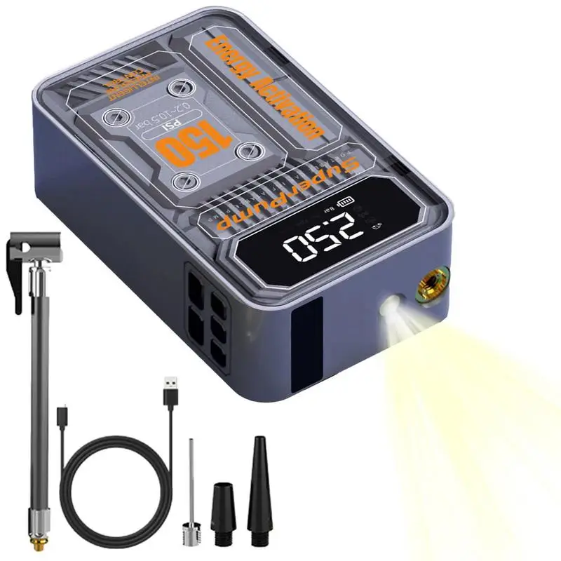 

Беспроводной автомобильный воздушный насос, Удобный беспроводной высокомощный, многофункциональный шинный насос для автомобилей, велосип...