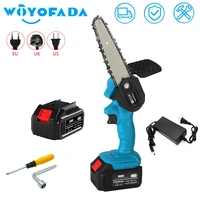 4 electric chain saw accessories lithium battery mini pruning one handed garden tool with chainsaws rechargeable woodworking