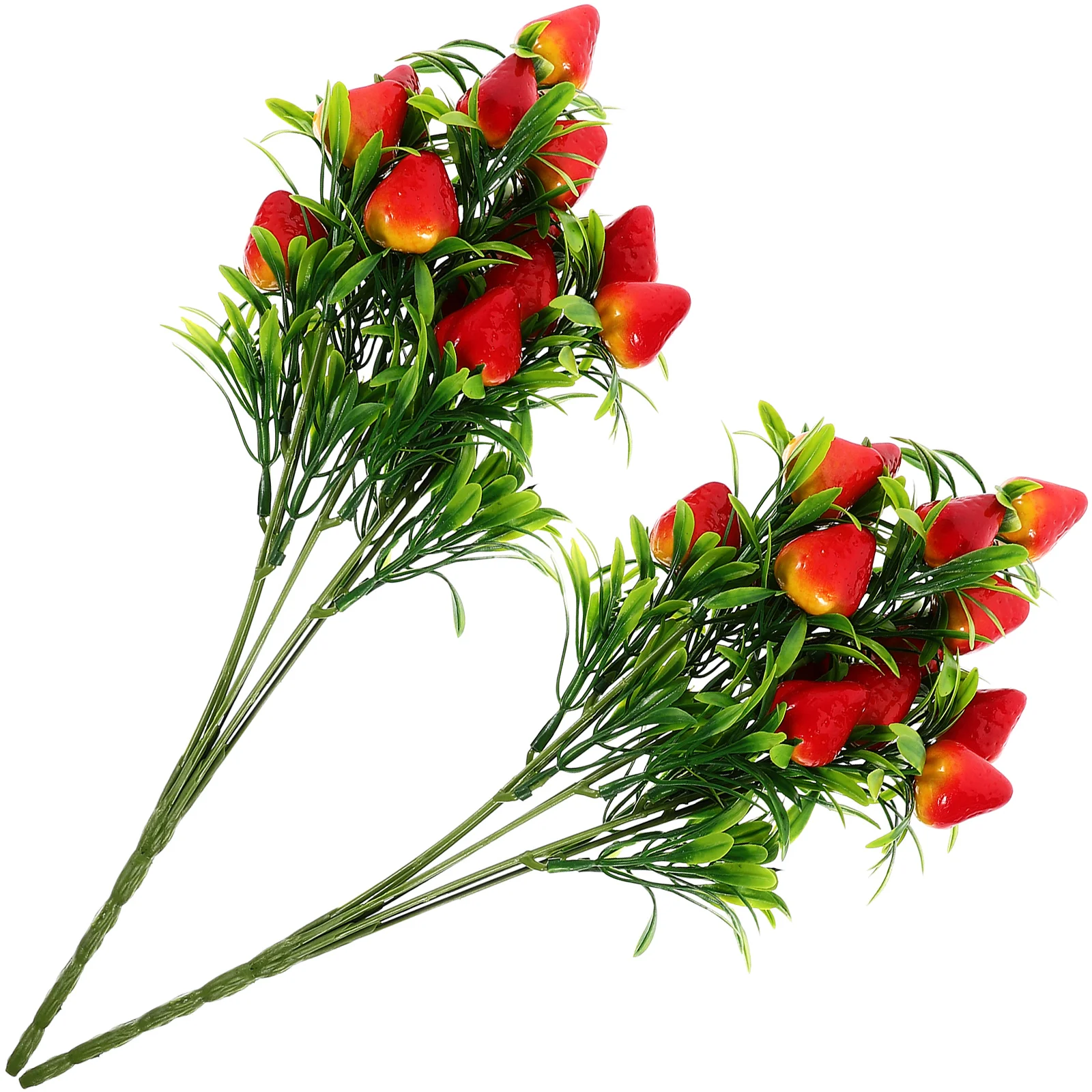 

Simulated Strawberry Fake Bunch Adorn Bouquet Branch Festival Decor Branches Ornament