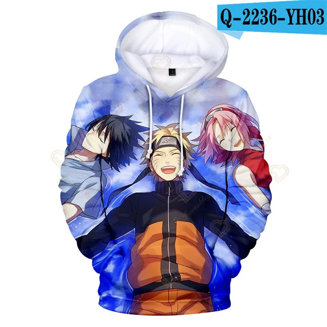 Hot Anime Naruto Sweatshirt 3D Allover Printed Boys Hoodies Uchiha Sasuke Pullovers Tops Men Clothing Drop Shipping 3