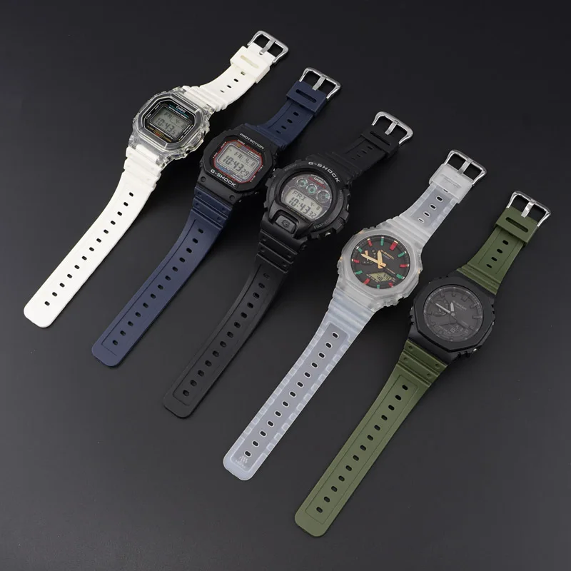 Ремешок для часов Casio G-SHOCK DW-6900 5600 GW-M5610 DW-5600E GA-2100 цветной резиновый ремешок из