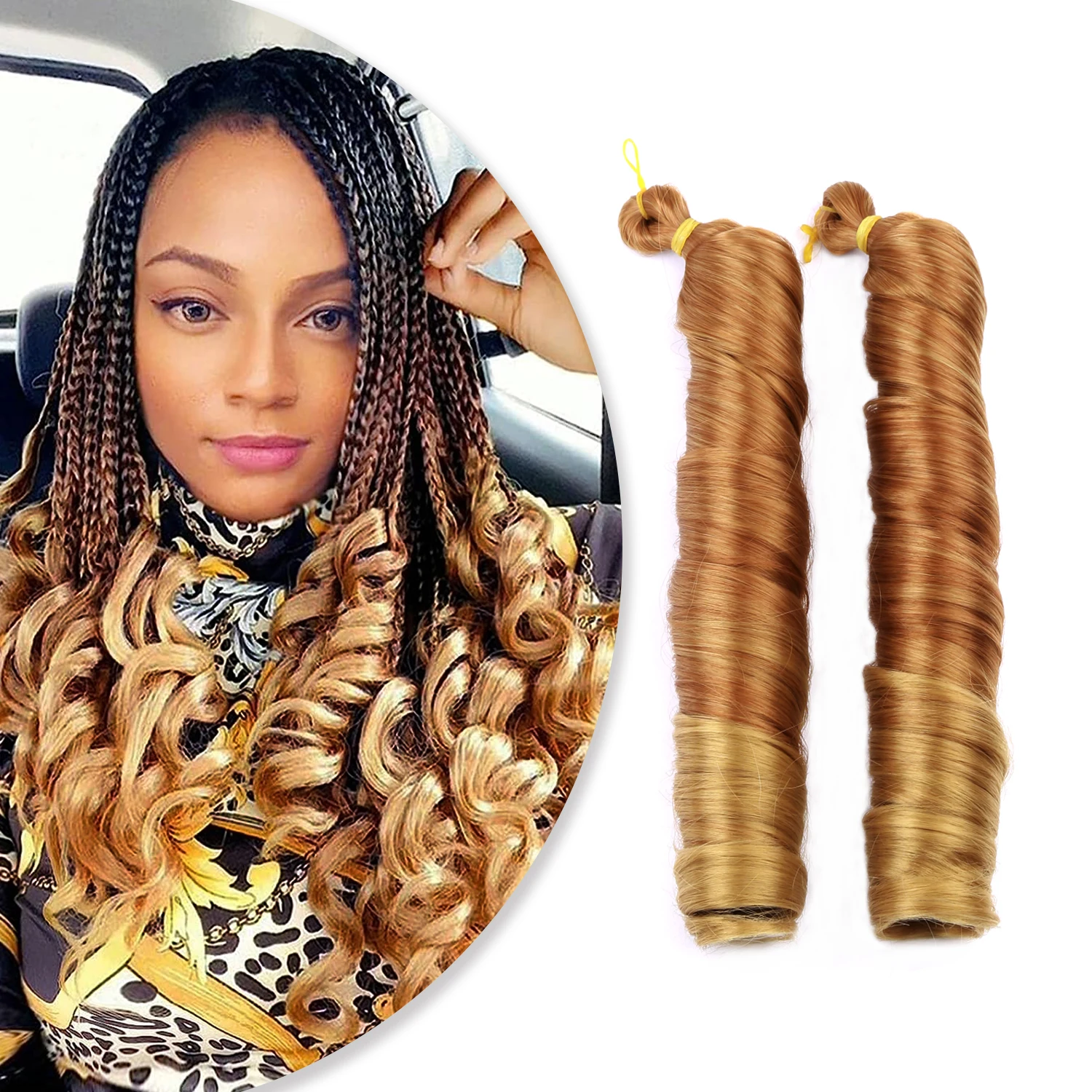 

Amir French Curls Braiding 24Inch Synthetic Spiral Curls Braids Hair Extensions For Black Women Stretched Loose Wave Braiding