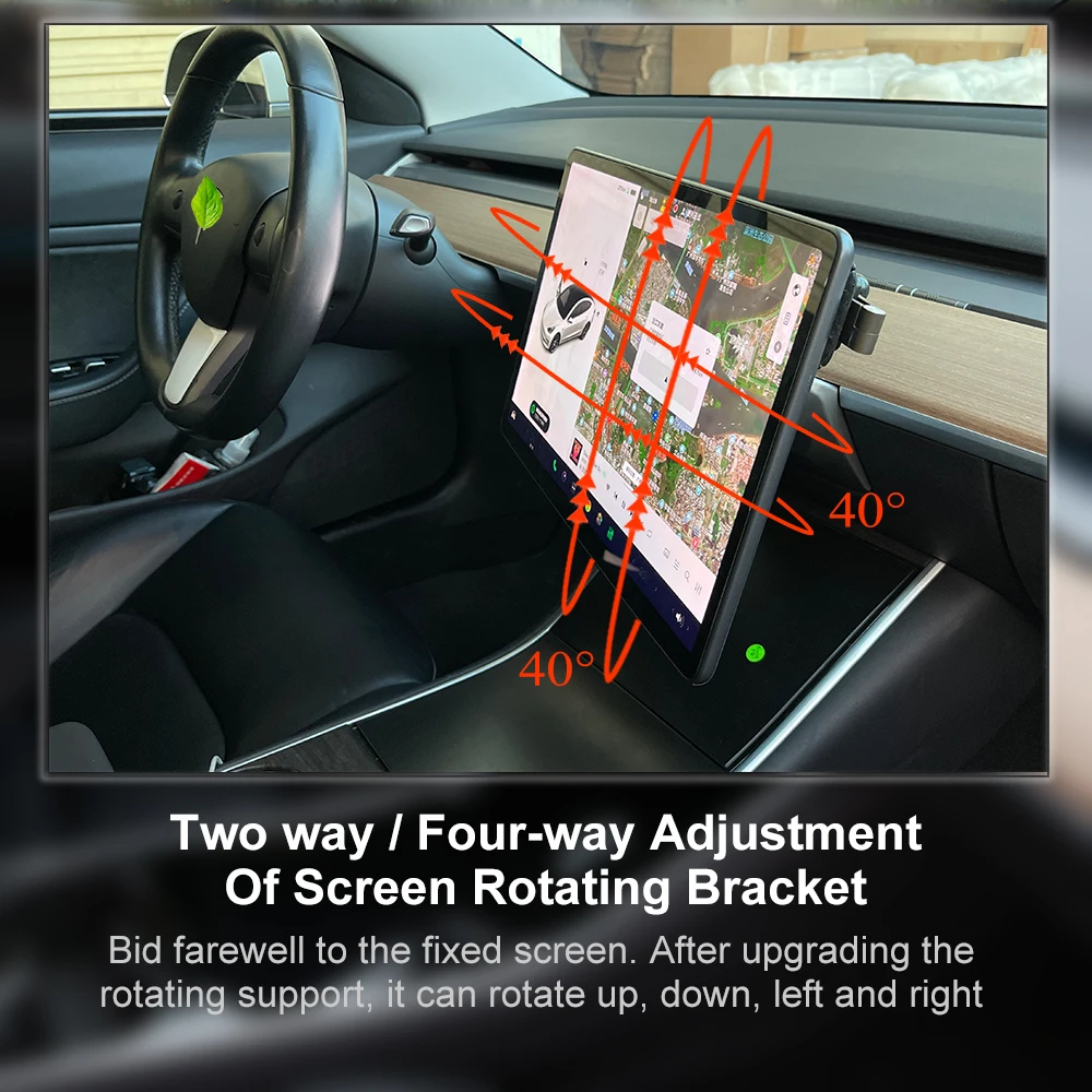 GPS Stand Navigation Screen Rotating Holder For Tesla Model 3 Y 2022 Left Right 40 Degree Swivel Mount Bracket Car Accessories