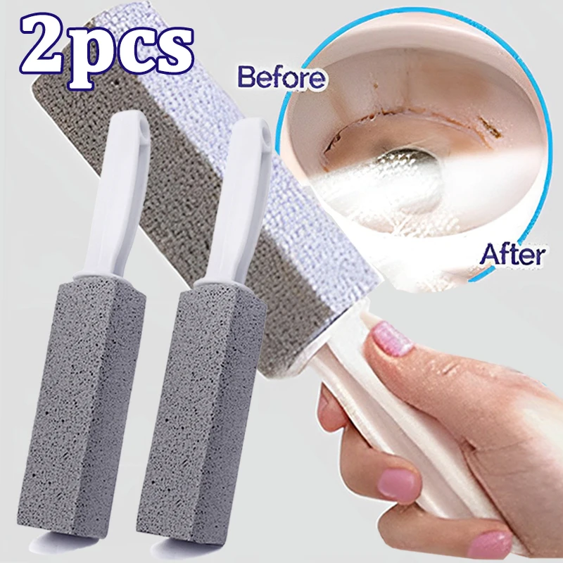 

1/2Pcs Pumice Toilet Brush Deep Decontamination Cleaning Stone with Handle Bathtub Limescale Stain Remover Washing Cleaning Tool