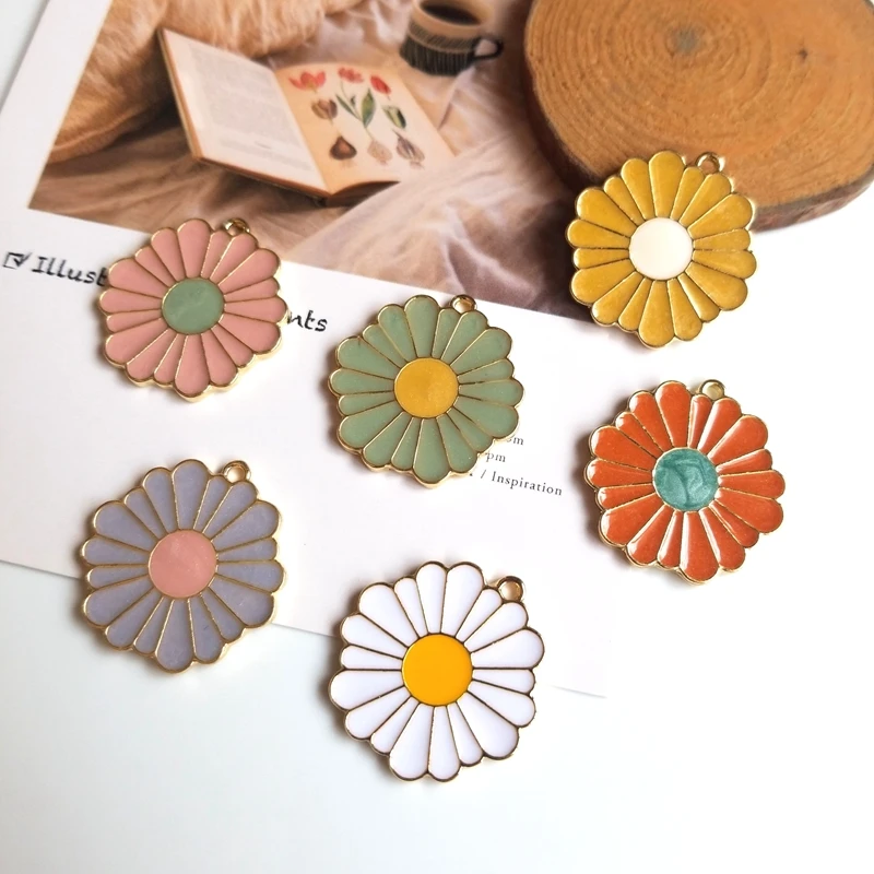 

Маргаритка свежий Подсолнух Милая личность капли масла сплав своими руками ювелирные изделия аксессуары серьги ожерелье материалы