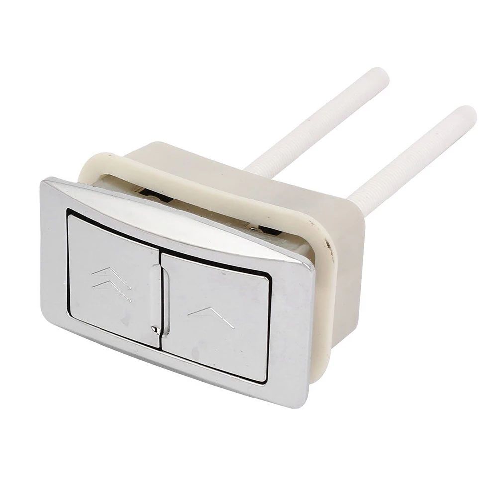 

Toilet Water Tank Button Rectangle Repair Replacement Spare Parts White ABS + Plating Accessories Control Button