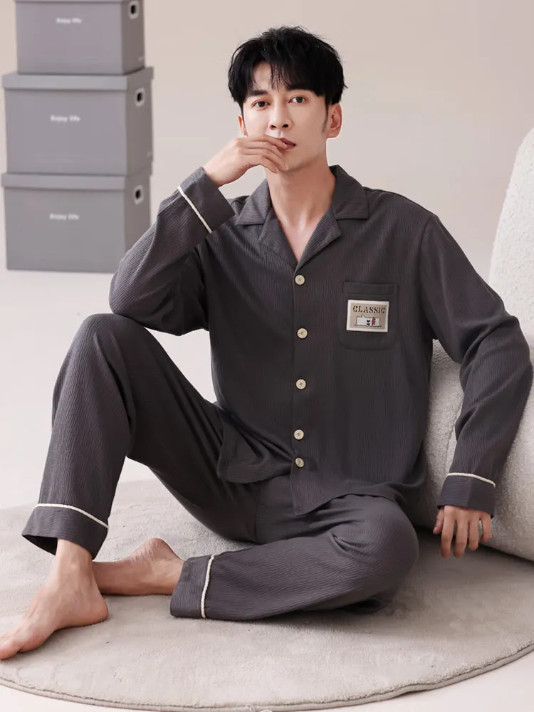 Мульти-латиноамериканские пижамы мужские весенне-осенние хлопковые брюки с