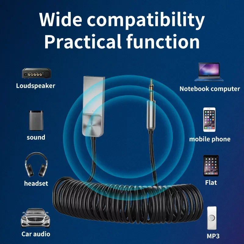 

Aux Adapter Dongle USB To 3.5mm Jack Car Audio Aux Bluetooth 5.0 Receiver Handsfree For Speaker Car kit BT transmitter