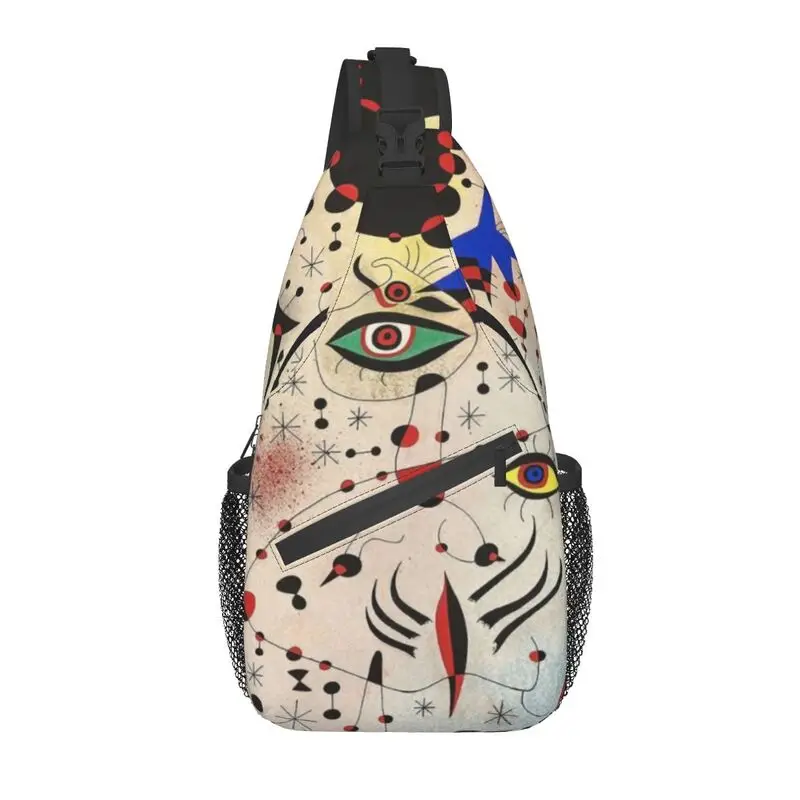 

Ciphers And Constellations In Love Sling Crossbody Backpack Men Joan Miro Abstract Art Chest Shoulder Bag for Traveling Daypack