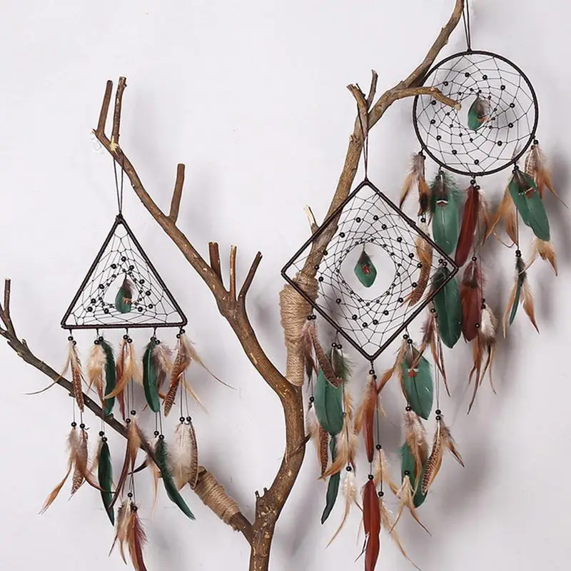 

Ловцы снов перья ручной работы в индейском стиле Ловец снов настенные подвески для гостиной спальни украшение для дома ветряные колокольчики