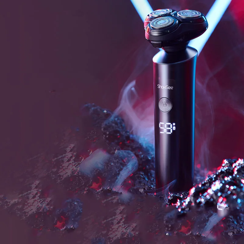 Беспроводная портативная электробритва SONOFLY Showsee IPX7, триммер для бороды со светодиодным дисплеем, 3 плавающих лезвия, бритвенный станок
