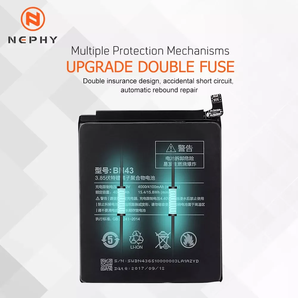 

Аккумулятор Nephy для телефона BM46 BM47 BN30 BN41 BN43 для Xiaomi Redmi 3 Pro 3S 3X 4X 4A Note 4 4X Note3 Note4 Note4X, сменный, бесплатные инструменты
