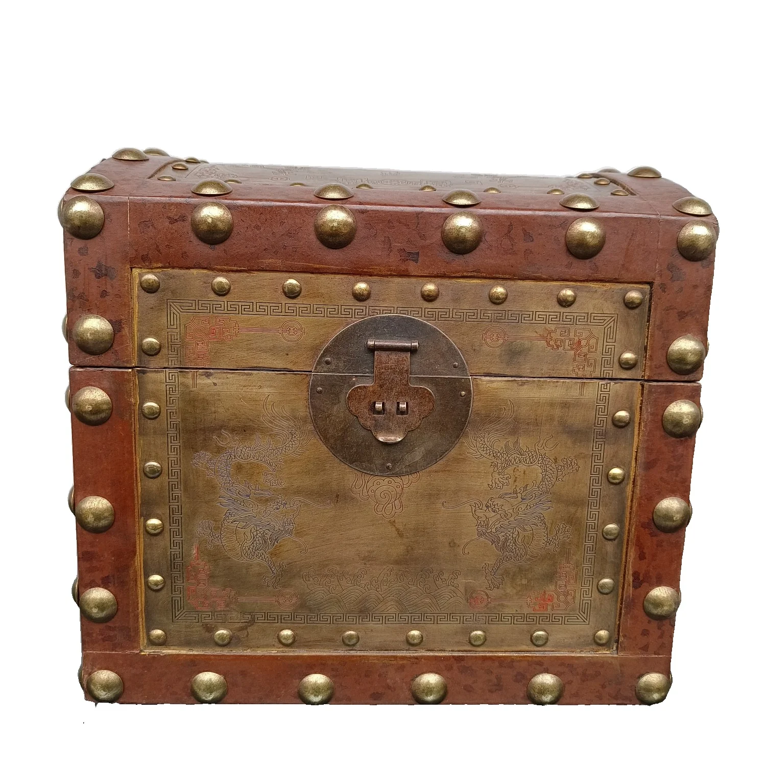 

LAOJUNLU Handmade [Double Dragons Playing With Pearls And Gathering Treasures] Jewellery And Jewellery Box And Dowry Box