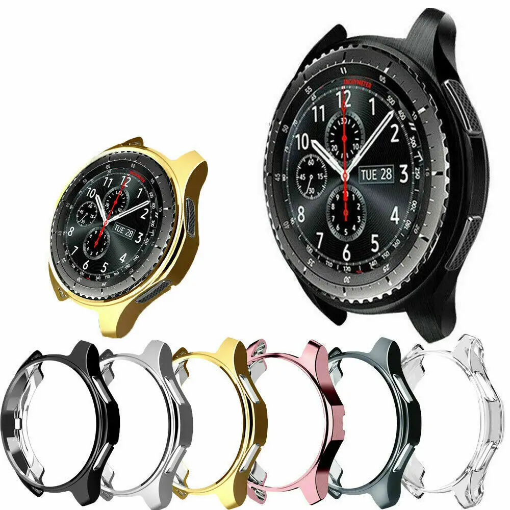 

TPU Plated All-Around Protective Case Cover for Samsung Galaxy Watch 4 Classic 46mm 42mm Gear S3 Frontier Watch 3 45mm 41mm