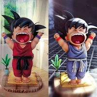 16cm anime dragon ball action figure cute yawn goku figurine collection model pvc statue desk ornaments children doll toys gift