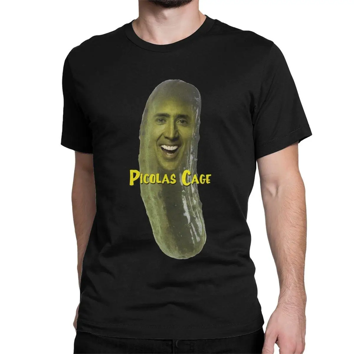 

Picolas Cage Nicolas Cage Men T Shirts Pickle Pickolas Vintage Tee Shirt Short Sleeve T-Shirts Pure Cotton Plus Size Tops