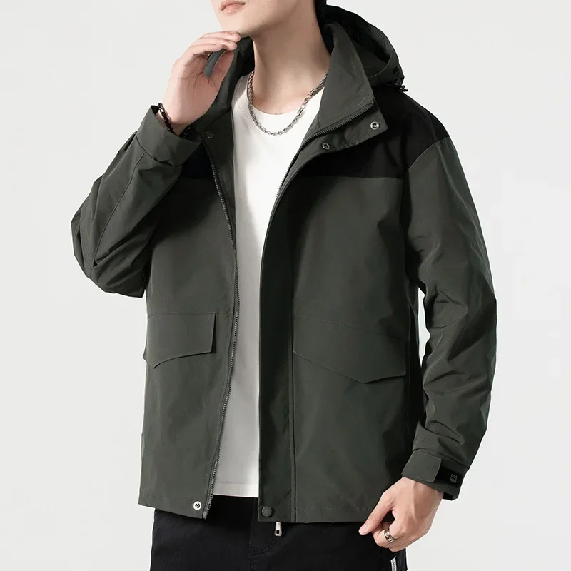 Модная брендовая мужская куртка свободного покроя большие размеры повседневная