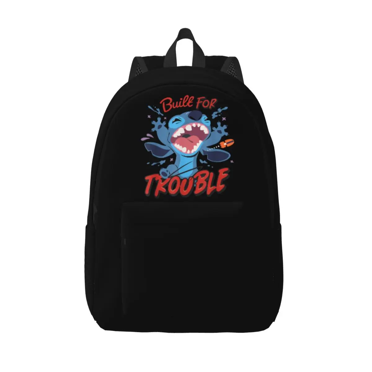 

Disney Stitch Built For Trouble Backpack for Boy Girl Kids Student School Bookbag Cartoon Daypack Preschool Kindergarten Bag