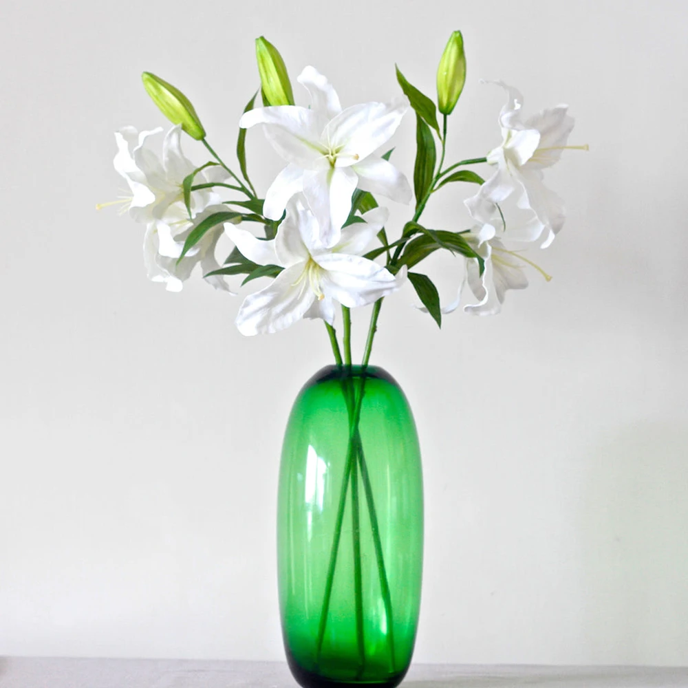

Silk Flower ARTIFICIAL CASABLANCA LILY Home Decoration Fake Flower Branch Real Touch Artificial Lily Flowers Wedding Decoration