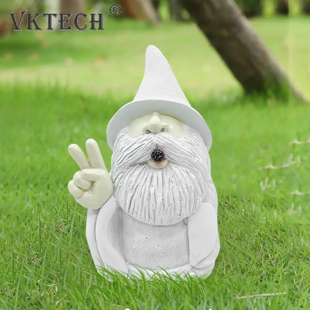 Забавные курительные карликовые садовые скульптуры украшения волшебник