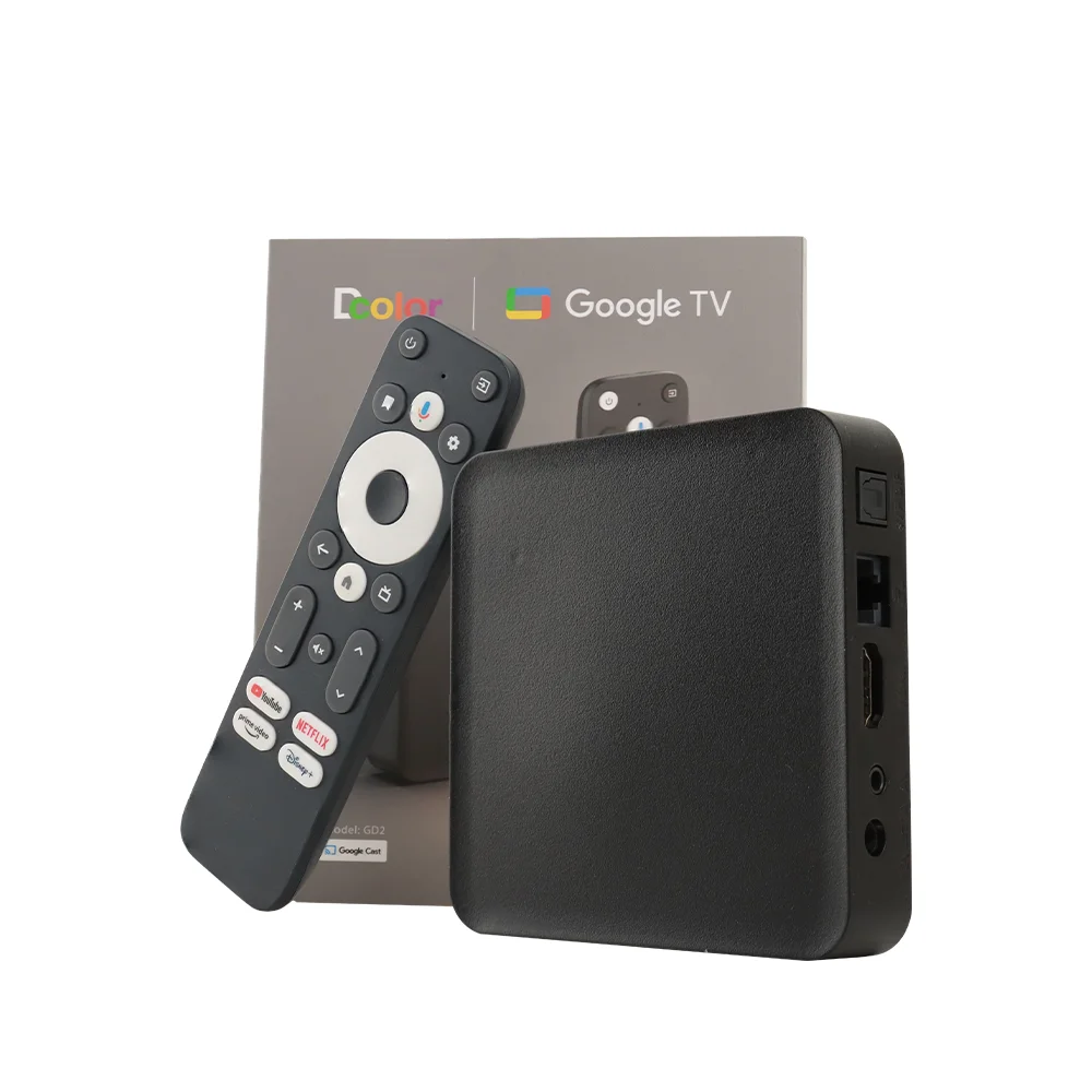 Сертифицированная Google GTV TV Box 4K Bluetooth Remote S905Y4 AV1 2 ГБ + 32 Smart Android 12