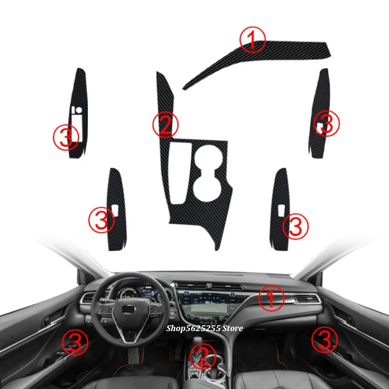 

Carbon Fiber Car Sticker for Toyota Camry 2019 2020 2021 Gear Shift Frame Panel MembraneInterior Modification Accessories