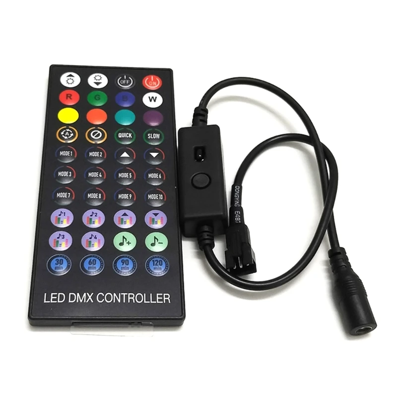 

1 Set 40 Keys RGB Remote Dimmer for LED Strip Lights RGB Light Controller LED Strip Accessories with Power Cord Wire 87HC
