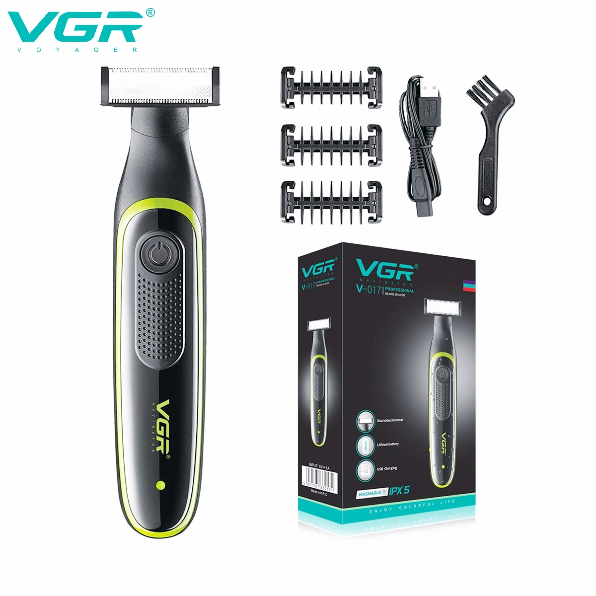 Enlarge VGR Beard Shaver Professional Electric Shaver Razor Beard Trimmer Electric Shaver for Men Beard Cutting Machine Waterproof V-017