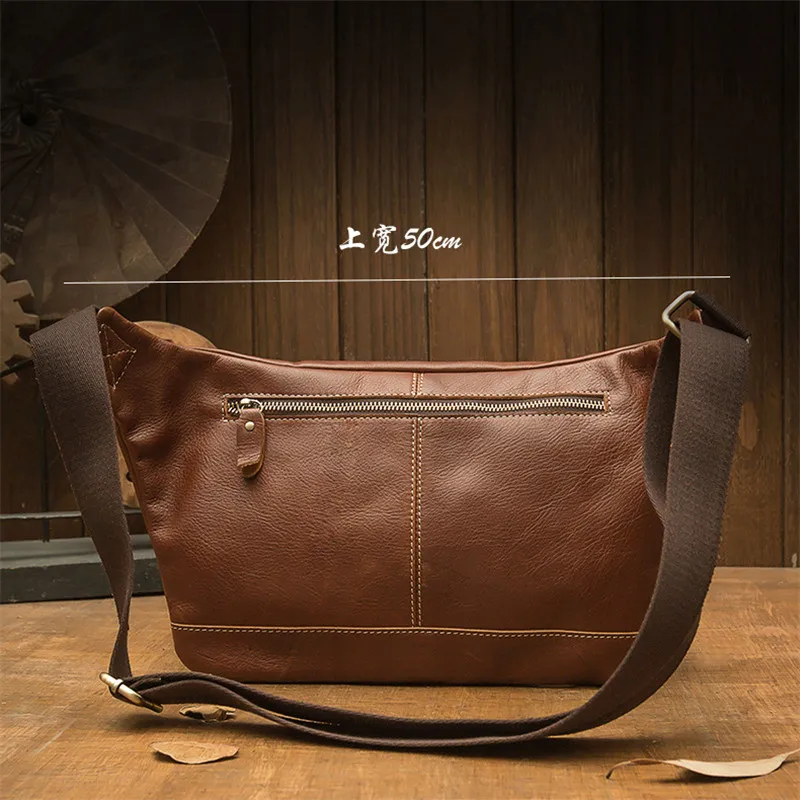 First layer cowhide large-capacity men's chest bag fashion simple high-quality genuine leather sport shoulder crossbody bags