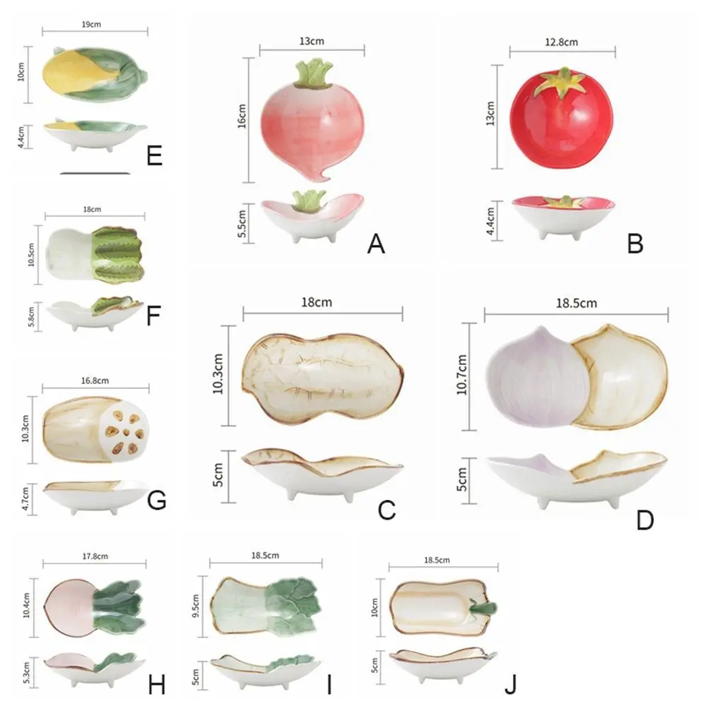 Creative Ceramic Dish Fruit Shaped Snack Tray Food Dessert Plate Salad Bowl Children Meal Seasoning Sauce |