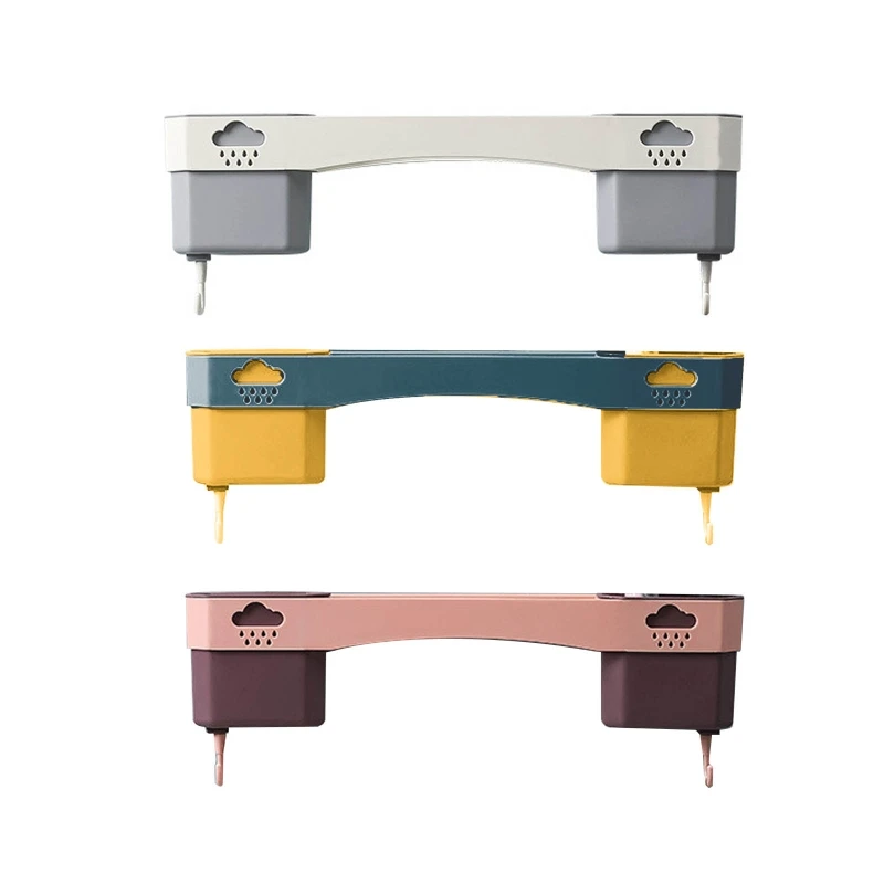 

Wall Mounted Cloud Towel Storage Rack with Hooks Toothbrush Organizer for Home Bathroom Soap Free Punch Hanging Shelf