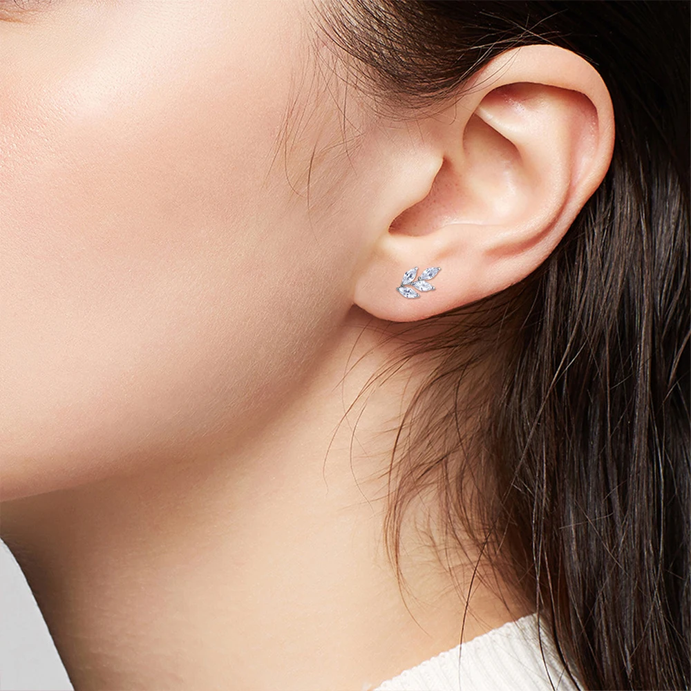 Серьги-гвоздики для пирсинга с фианитом